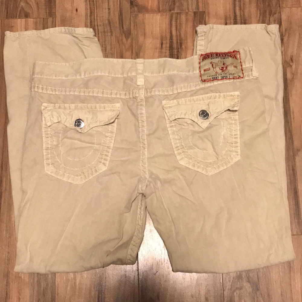 True Religion cream denim Ricky Super T jeans